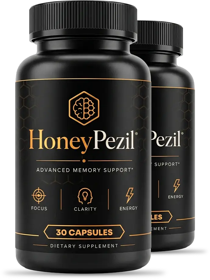 HoneyPezil daily wellness capsule bottle, 30 capsules